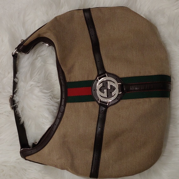 Authentic Gucci Interlocking GG Sherry Web Reins Hobo Bag - Picture 3 of 12